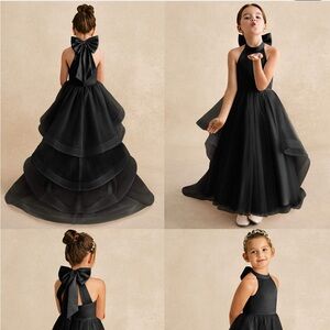 Azazie Black Backless Halter Gown